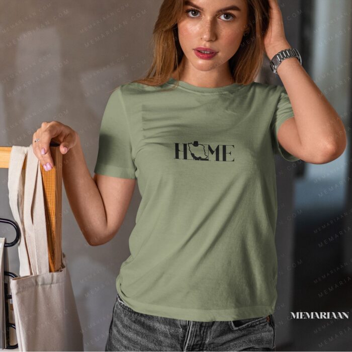 Women's t-shirt with home art design